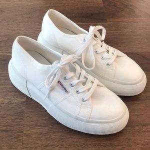 White superga platform sneakers